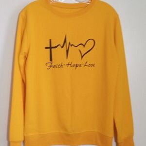 Crew neck lightweight graphic sweater women's size large EUC
